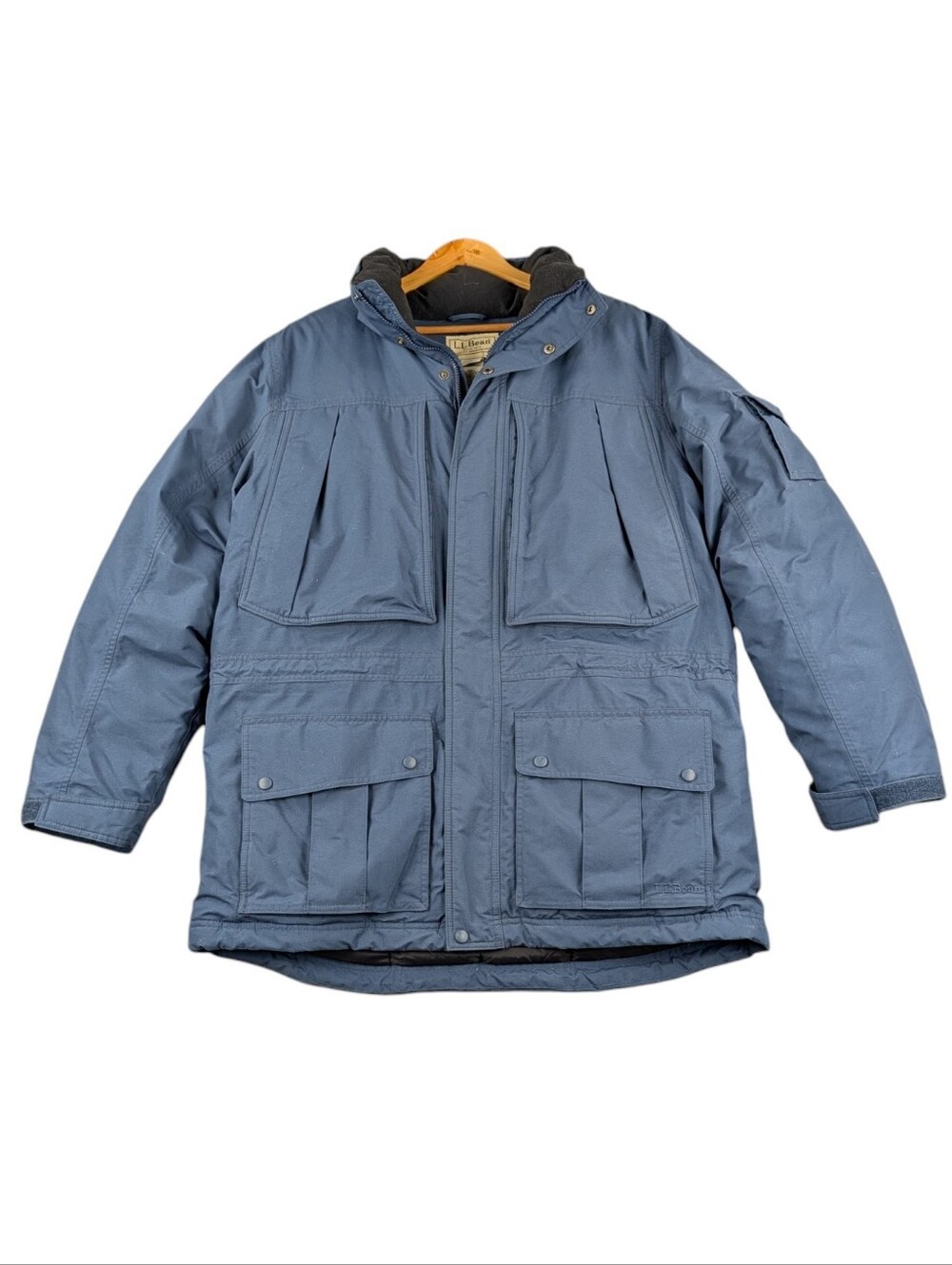 L.L.Bean DL-901 Men's Goose Down Parka Large Blue Faux Fur Hood EUC - Picture 5 of 10